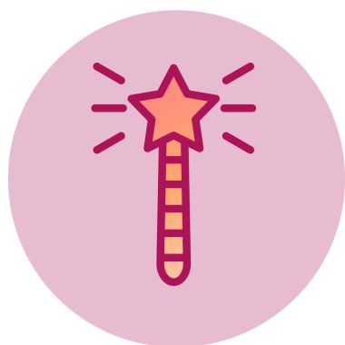 sihirli değnek basit simgesi, vektör çizim