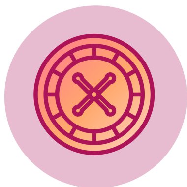 Rulet basit simgesi, vektör illüstrasyonu