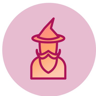 Sihirbaz basit simgesi, vektör illüstrasyonu