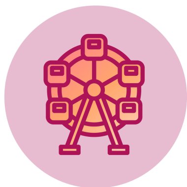 Dönme dolap basit simge, vektör illüstrasyonu