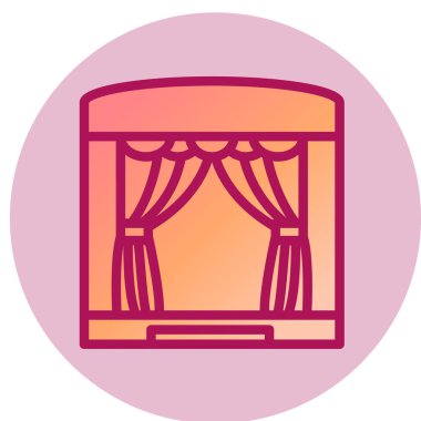 Sahne basit simgesi, vektör illüstrasyonu