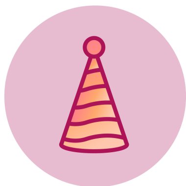 Parti Şapkası simgesi, vektör illüstrasyonu