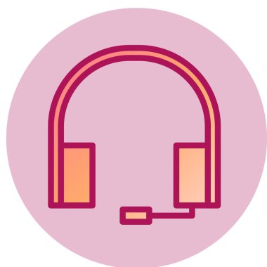 kulaklık basit simgesi, vektör çizim