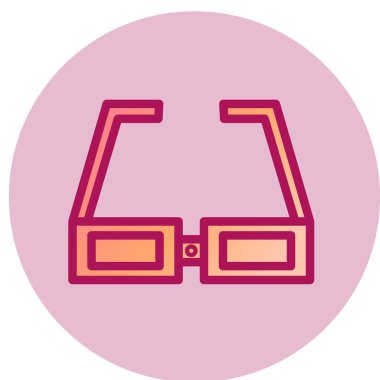 Kamera Gözlüğü basit simgesi, vektör illüstrasyonu