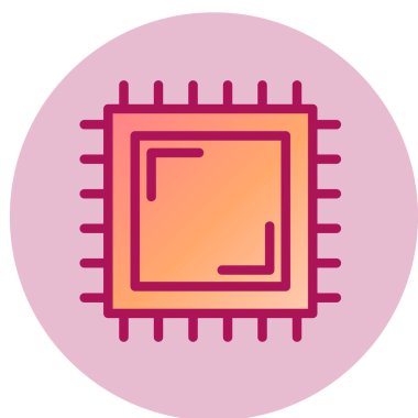 Mikro Çip basit simgesi, vektör illüstrasyonu