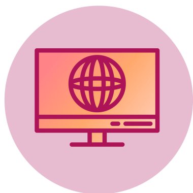 Tarayıcı basit simgesi, vektör çizim