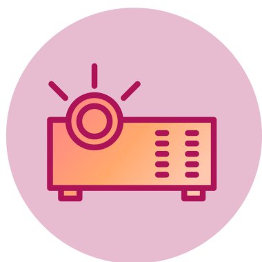 Projektör basit simgesi, vektör illüstrasyonu