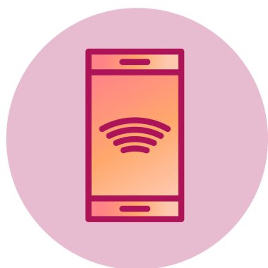 Mobil İnternet basit simgesi, vektör illüstrasyonu