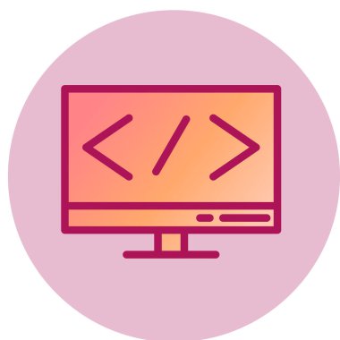 Yazılım basit simgesi, vektör illüstrasyonu