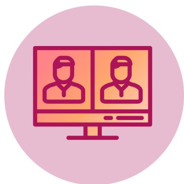 Telepresence basit simgesi, vektör illüstrasyonu