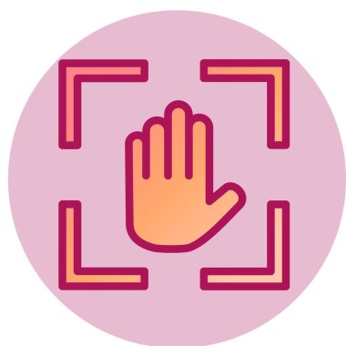 El Taraması basit simgesi, vektör illüstrasyonu