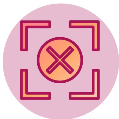 Tarama Reddedilmiş basit simge, vektör illüstrasyonu