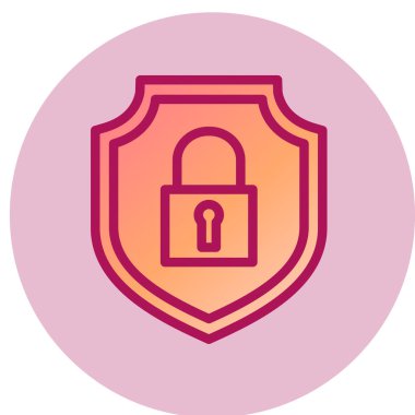 Güvenlik basit simgesi, vektör illüstrasyonu