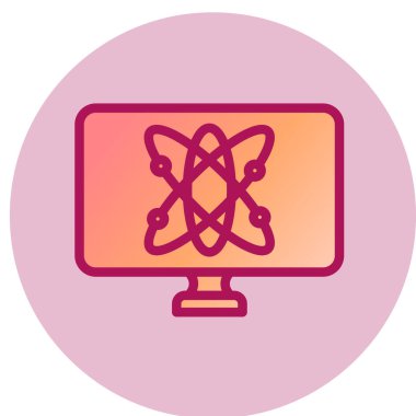 Çevrimiçi Kimya basit simgesi, vektör illüstrasyonu