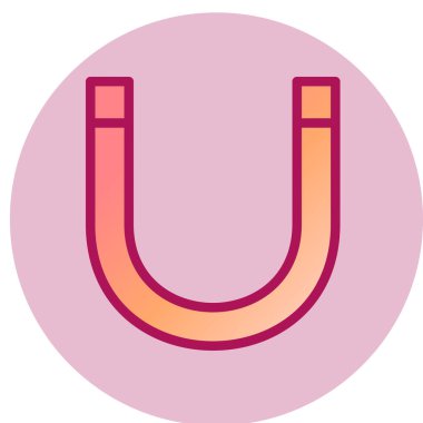 Mıknatıs basit simgesi, vektör illüstrasyonu