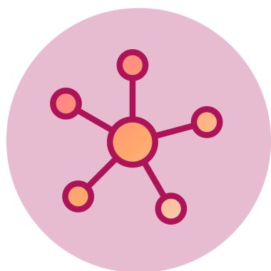 Molekül basit simgesi, vektör illüstrasyonu