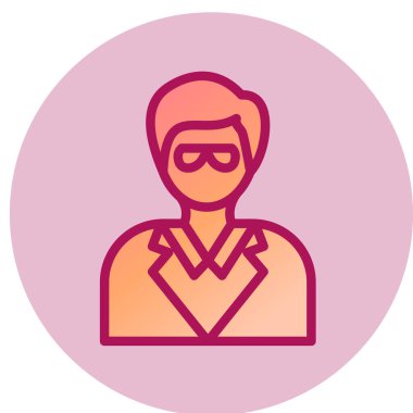 Bilim adamı basit simgesi, vektör illüstrasyonu