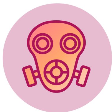 Gaz Maskesi basit simgesi, vektör illüstrasyonu