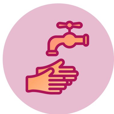 Basit simge, vektör illüstrasyonunu elle yıka