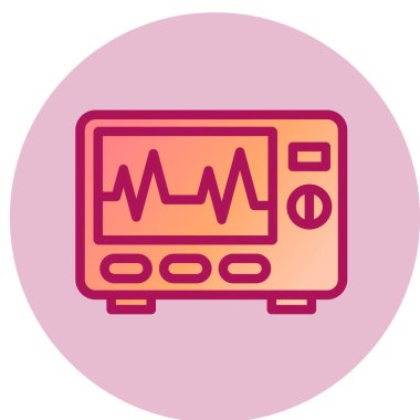 Elektrokardiyogram basit simge, vektör illüstrasyonu