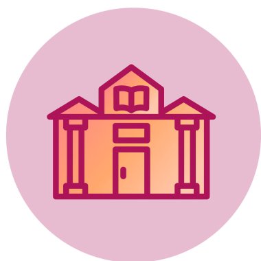 Kütüphane basit simgesi, vektör illüstrasyonu