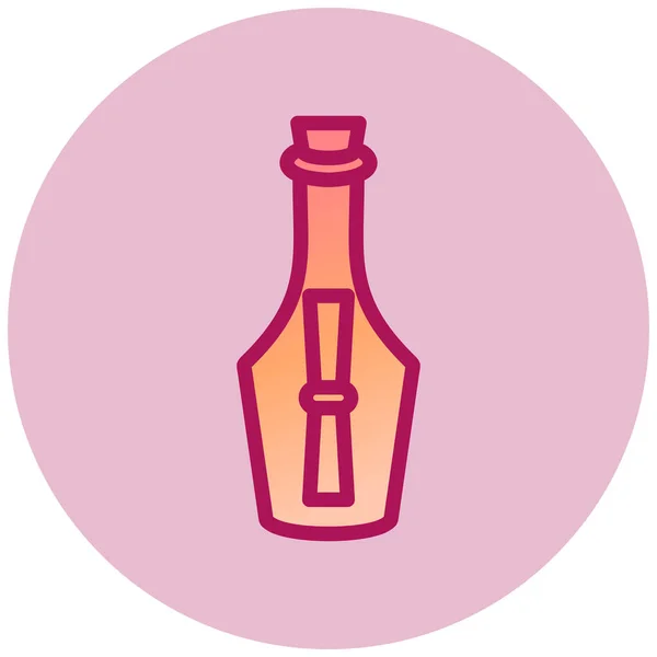 Şarap Şişesi Basit Resimleme — Stok Vektör