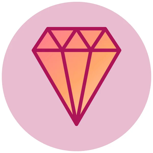 Diamante Icono Web Ilustración Simple — Vector de stock