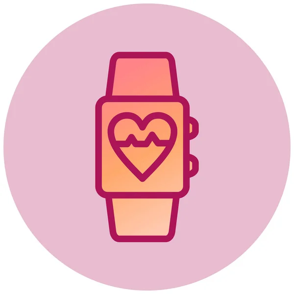 Smartwatch Con Ilustración Vector Frecuencia Cardíaca — Vector de stock