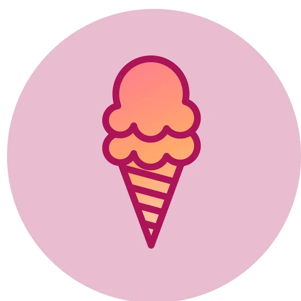 Ice Cream Simple Icon Vector Illustration — Stock Vector