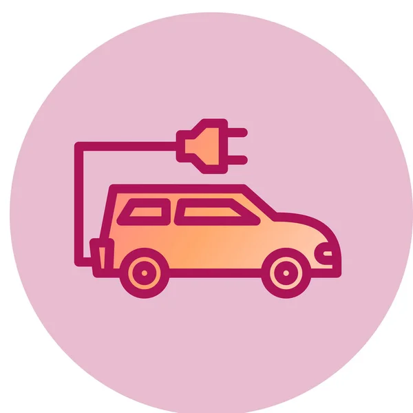 Electric Car Simple Icon Vector Illustration — Vector de stock