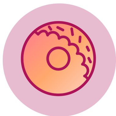 çörek basit simgesi, vektör çizim