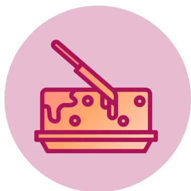 Tereyağı basit simgesi, vektör illüstrasyonu