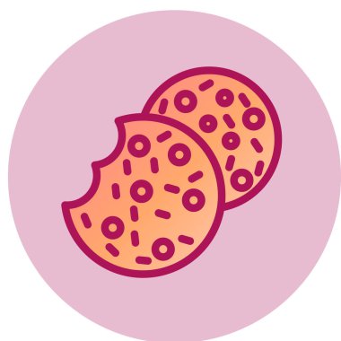 Kurabiye basit simgesi, vektör illüstrasyonu