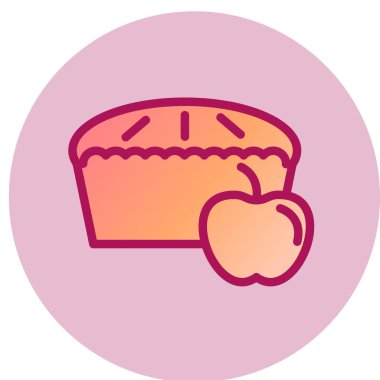Apple Pie basit simgesi, vektör illüstrasyonu