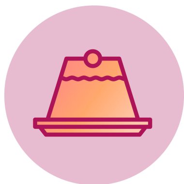 Puding basit simge, vektör illüstrasyonu