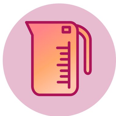 Sürahi basit simgesi, vektör illüstrasyonu ölçülüyor