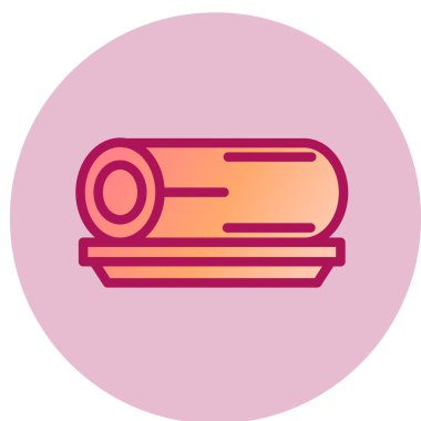 Roll Cake basit simgesi, vektör illüstrasyonu