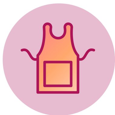 önlük basit simgesi, vektör çizim