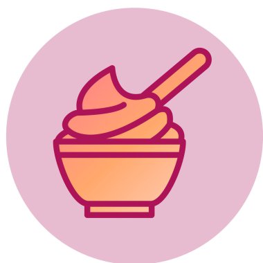 Krem şanti basit simgesi, vektör illüstrasyonu