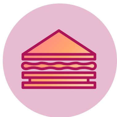 Sandviç basit simgesi, vektör çizim