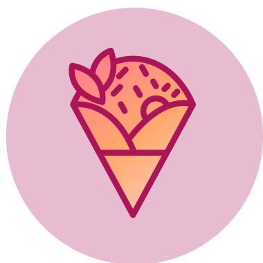 Crepe basit simgesi, vektör illüstrasyonu