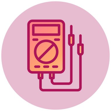 Voltmetre basit simgesi, vektör illüstrasyonu