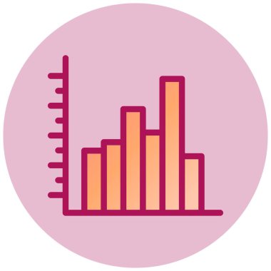 Histogram basit simge, vektör illüstrasyonu