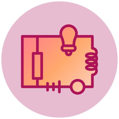 Elektrik Devresi basit simgesi, vektör illüstrasyonu