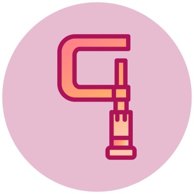 Mikrometre basit simgesi, vektör illüstrasyonu