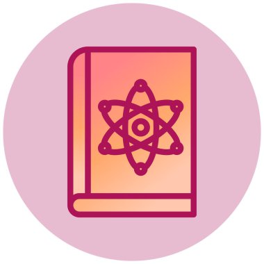 Fizik Kitabı basit simgesi, vektör illüstrasyonu