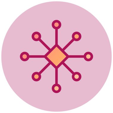 Molekül basit simgesi, vektör illüstrasyonu