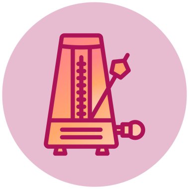 Metronom basit simgesi, vektör illüstrasyonu