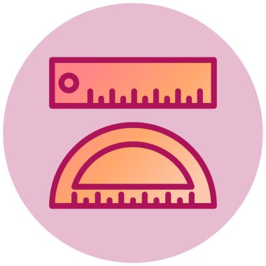 Cetvel basit simge, vektör illüstrasyonu