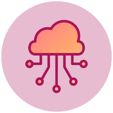 Bulut Hesaplama basit simgesi, vektör illüstrasyonu